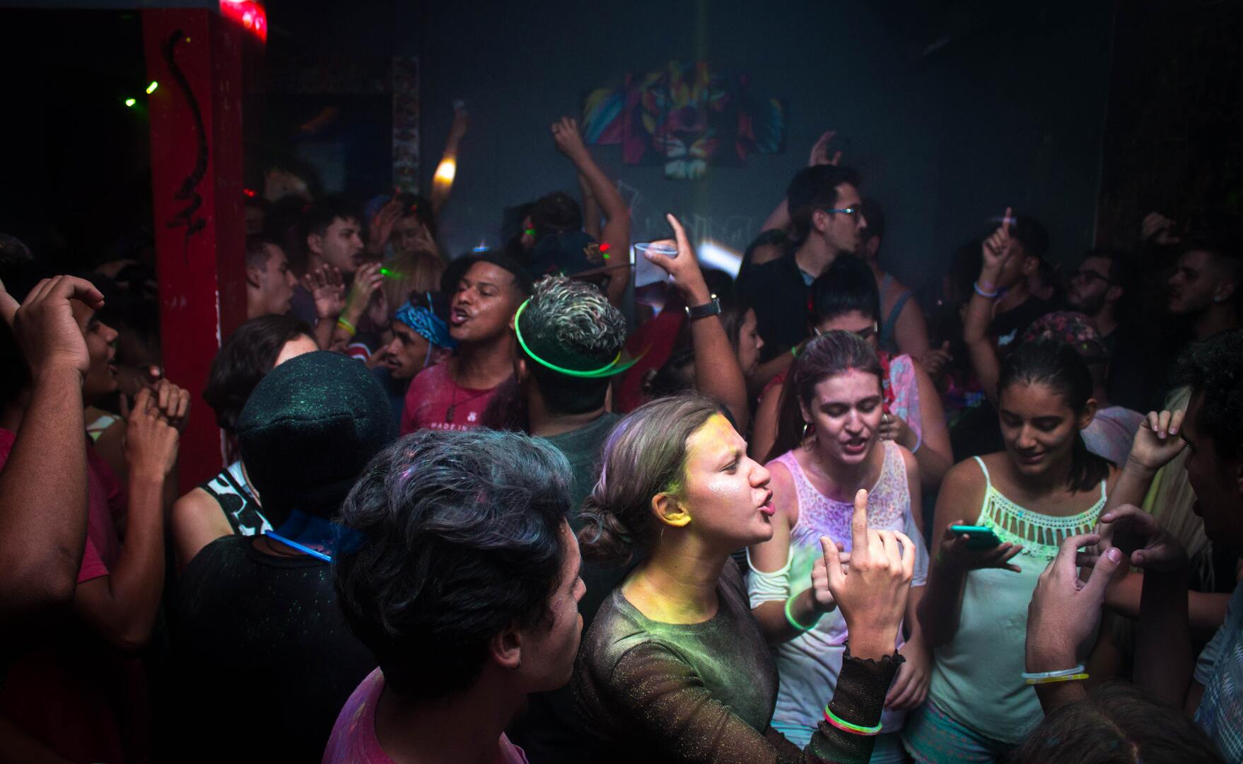 People dancing in a night club