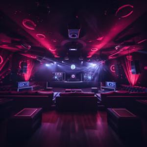 A dance club with high end sound systems