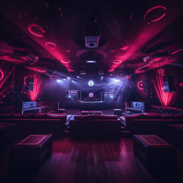 A dance club with high end sound systems